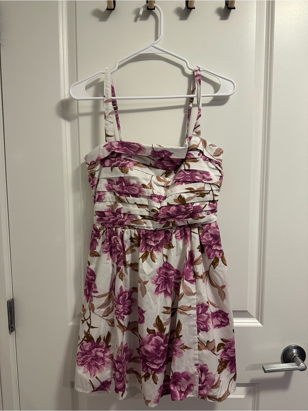 Abercrombie & Fitch White Sundress with Purple Floral Print